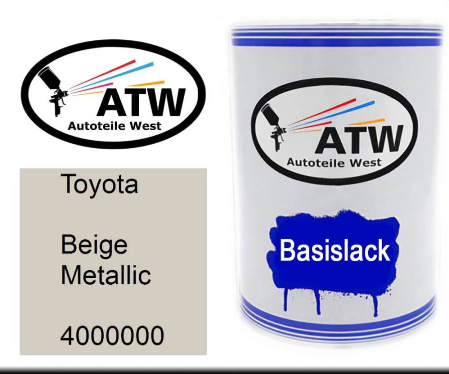 Toyota, Beige Metallic, 4000000: 500ml Lackdose, von ATW Autoteile West.